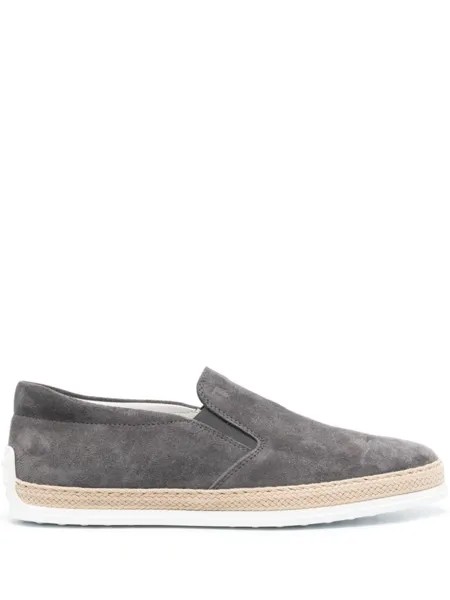 Tod's замшевые лоферы, серый