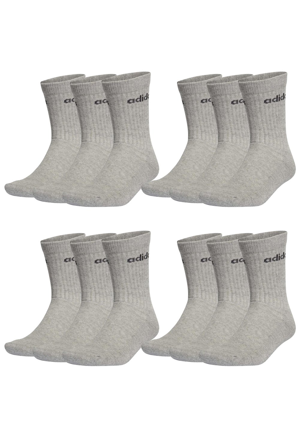 Спортивные носки 12 PACK adidas Performance, цвет mid grey / black