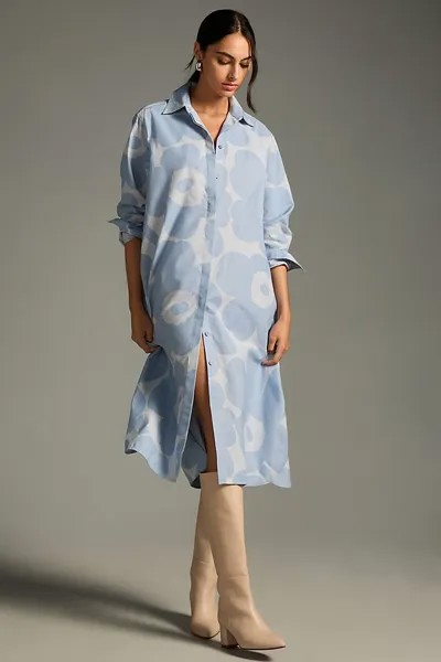 Платье-рубашка Marimekko Runoelma Unikko, голубой/белый