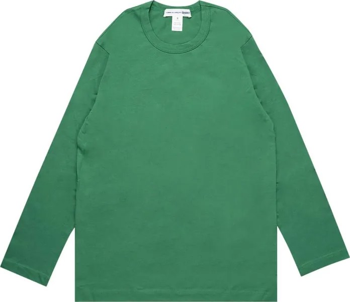 Футболка Comme des Garçons SHIRT Rear Logo Long-Sleeve T-Shirt 'Green', зеленый