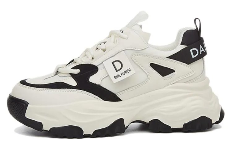 Кроссовки DAPHNE Lifestyle Shoes Women's Low-top Beige/Black, бежевый/черный