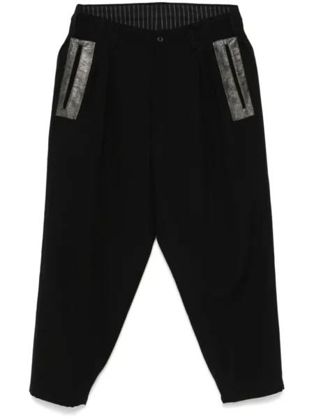Yohji Yamamoto шерстяные зауженные брюки, черный