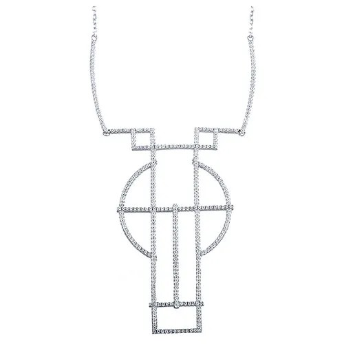 Колье из серебра 925 пробы с фианитами HPT0054-N_KL_001_WG ELEMENT47, длина 35 см.