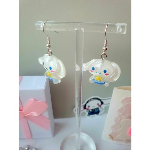 Серьги  Cinnamarol, Cinnamoroll, серебряный, бесцветный