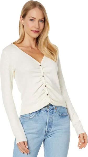 Свитер Long Sleeve Shirred Cardigan Lilla P, цвет Ecru