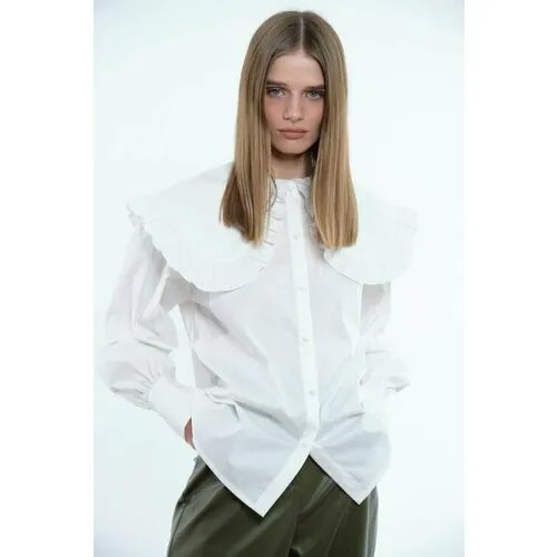 Блуза  EDGE, повседневный стиль, свободный силуэт, размер M/L, белый