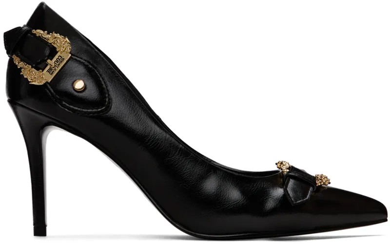 SSENSE Эксклюзивные черные туфли на каблуках Versace Jeans Couture