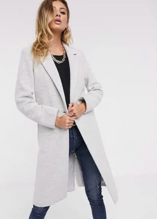 Пальто из ткани с добавлением шерсти с застежкой на одну пуговицу Helene Berman-Серый