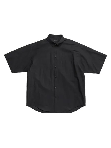 Рубашка с коротким рукавом с тесьмой, крупная посадка Balenciaga, черный