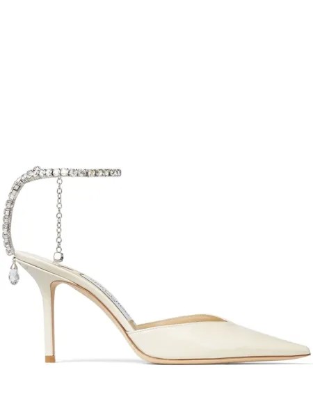 Jimmy Choo туфли Saeda 85 с заостренным носком, нейтральный цвет