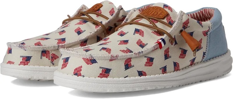 Кроссовки Wally Americana Slip-On Casual Shoes Hey Dude, цвет Flag