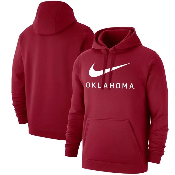 Мужской малиновый пуловер с капюшоном Oklahoma Earlys Big Swoosh Club Nike