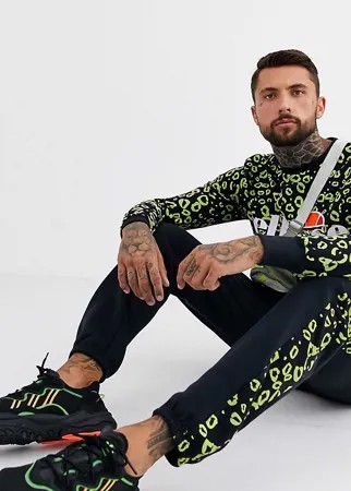 Черные джоггеры с принтом на полосках ellesse Bri эксклюзивно для ASOS-Черный