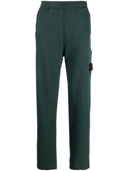 Stone Island спортивные брюки с нашивкой Compass, зеленый