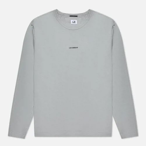 Мужской лонгслив C.P. Company 70/2 Mercerized Jersey Twisted Logo серый, Размер S