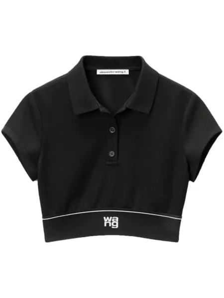 Alexander Wang укороченная рубашка поло Cheerleader, черный