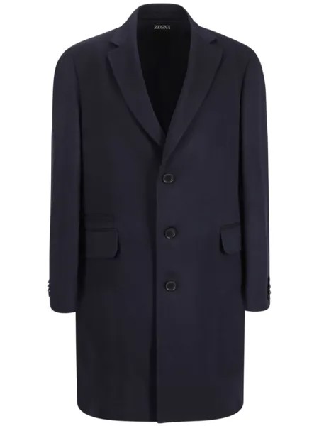 Zegna однобортное пальто, синий