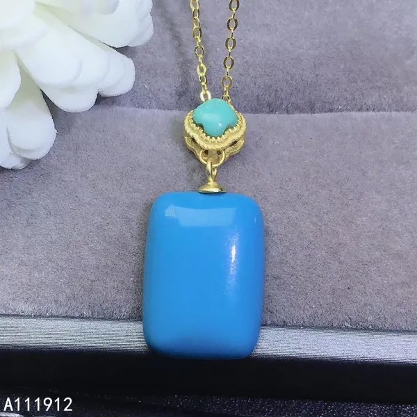 Цепочка женская из серебра натуральный, голубой, бирюзовый пробы, с подвеской