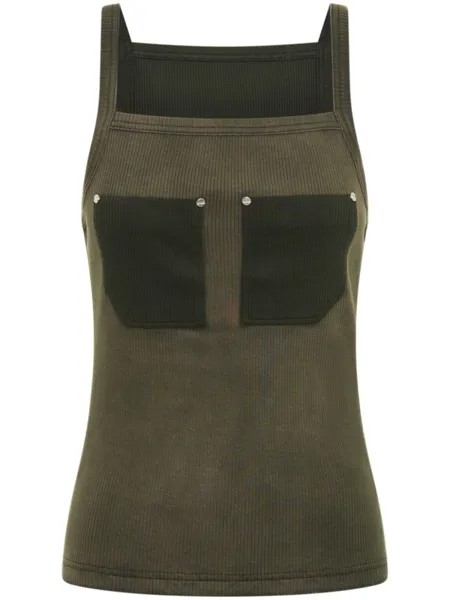 Dion Lee топ с карманом, зеленый