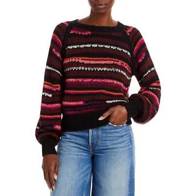 Женский укороченный пуловер из альпаки в черную полоску, свитер, топ S BHFO 7348