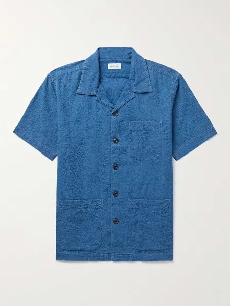 Рубашка Phil Camp с воротником из хлопка и сирсакера HARTFORD, синий