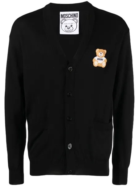 Moschino кардиган с нашивкой Teddy Bear, черный