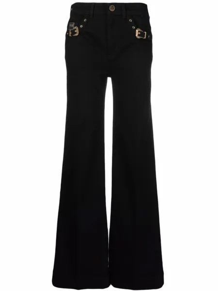 Versace Jeans Couture расклешенные брюки с пряжками, черный