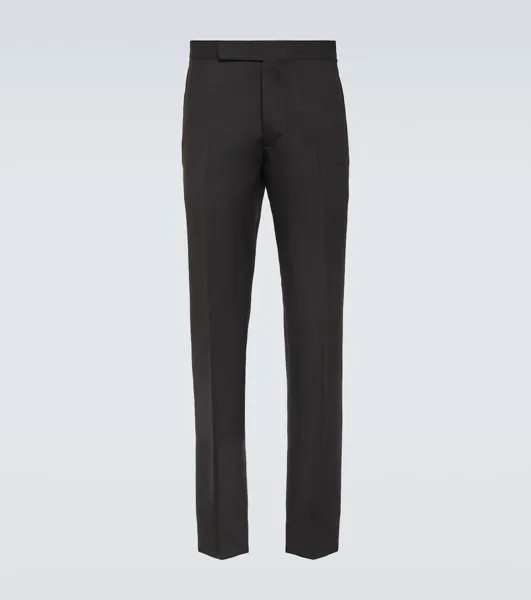 Шерстяные прямые брюки Ralph Lauren Purple Label, черный