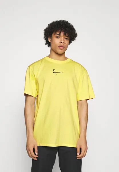 Футболка с принтом SMALL SIGNATURE WASHED TEE UNISEX Karl Kani, цвет light yellow