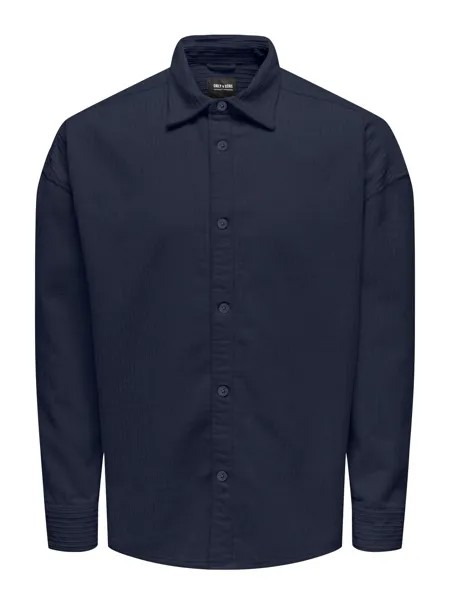 Комфортная рубашка на пуговицах Only & Sons LEDGER, темно-синий
