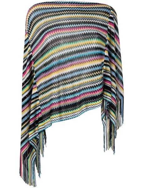 Missoni туника с бахромой и узором зигзаг