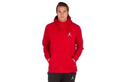 Мужская худи Jordan Red/White Jumpman Air Fleece с молнией во всю длину (939998 687) - XL
