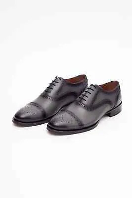 Ariston Мужские серые оксфорды кожаные модельные туфли на шнуровке