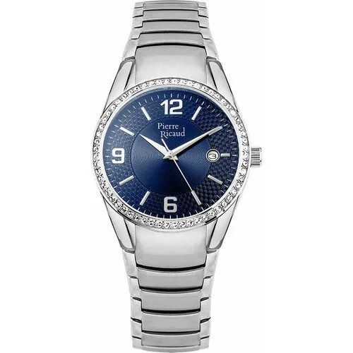Наручные часы Pierre Ricaud P21032.5155QZ, серебряный, синий