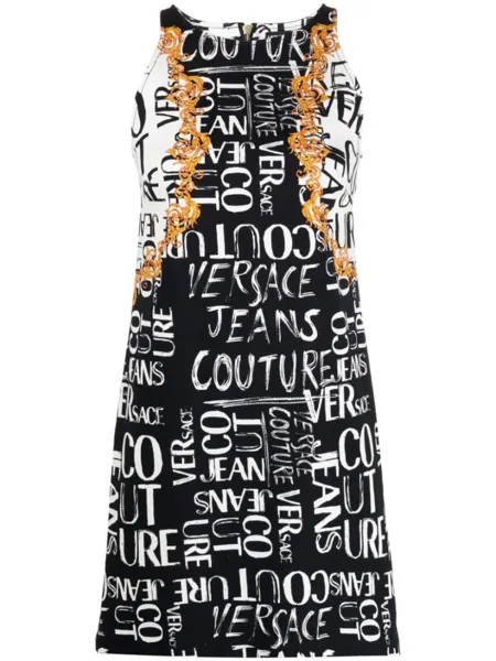 Versace Jeans Couture платье без рукавов с графичным принтом, черный