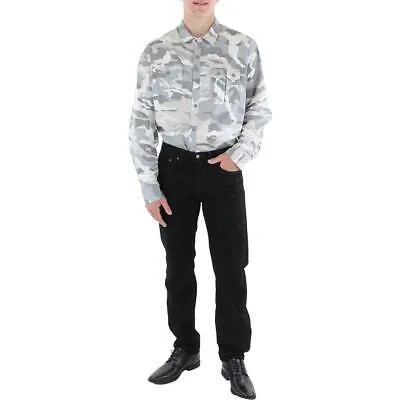 Мужская рубашка на пуговицах Sean John серого цвета с карманами, большая и высокая, 3XL, BHFO 9474