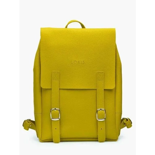 Рюкзак LOKIS, фактура зернистая, зеленый, желтый