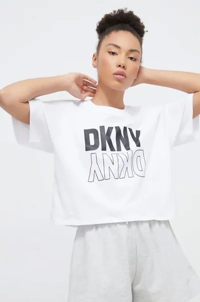 Хлопковая футболка Dkny DKNY, белый