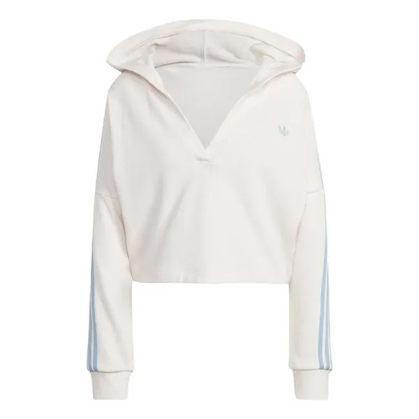 Толстовка (WMNS) adidas Originals V-Neck Short Hoodie 'White', белый