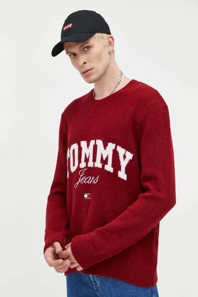 Свитер Томми Джинс Tommy Jeans, бордовый