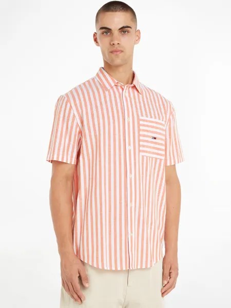 Рубашка в свободную полоску Tommy Hilfiger, цитрусово-оранжевая полоска