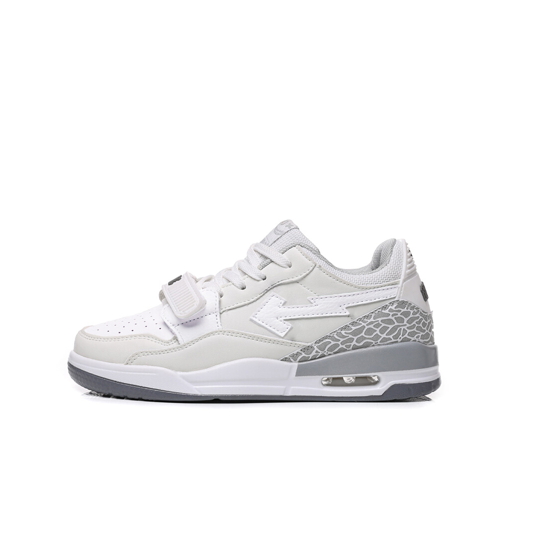 Кроссовки BURCOME Skateboarding Shoes Unisex Low-top White, серый/белый