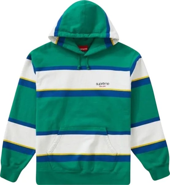 Толстовка Supreme Stripe Hooded Sweatshirt 'Green', зеленый