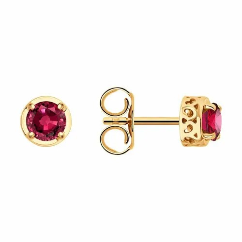 Серьги SOKOLOV, красное золото, 585 проба, рубин