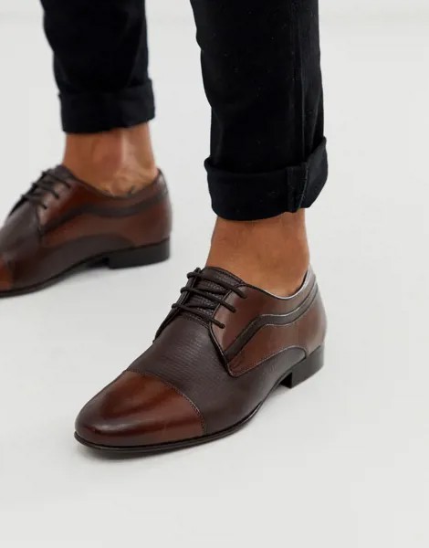 Кожаные коричневые туфли на шнуровке Depp London-Коричневый