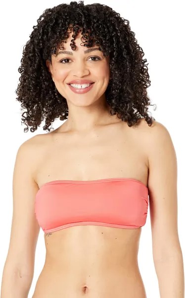 Купальный топ Kate Spade New York Heart Buckle Bandeau Bikini Top with Removable Soft Cups and Strap, цвет Lychee
