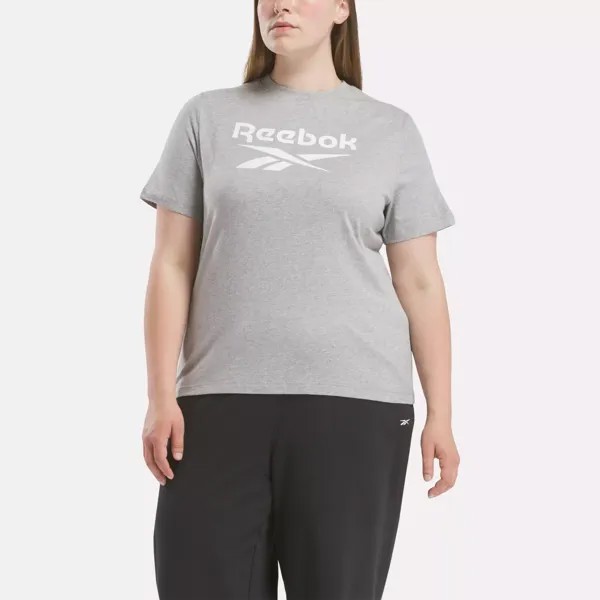 Футболка Identity с большим логотипом (большие размеры) Reebok, серый