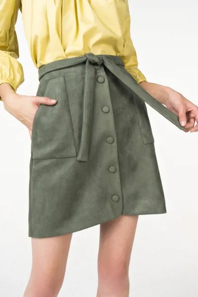 Юбка женская T-Skirt AW18-01-0520-FS зеленая 46 RU