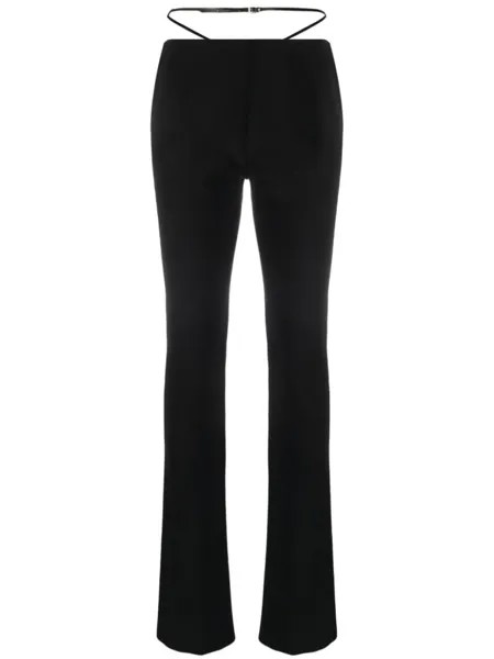 Dsquared2 strap-detail flared trousers, черный