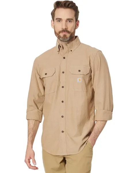 Рубашка Carhartt Loose Fit Midweight Chambray Long Sleeve, цвет Dark Tan Chambray